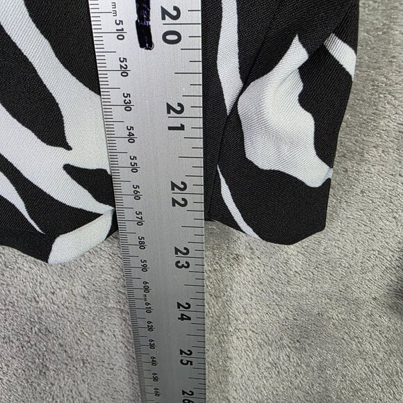 Womens Notations Black White Zebra Print Lined Blazer Jacket Polyester Size L - Picture 6 of 7